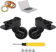 Bstinay W237 2PCS Swivel Suitcase Caster Luggage Replacement Wheels w/Screws for Travel DIY Kits, Black