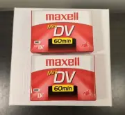 2 Maxell Mini DV 60 min Camcorder Blank Cassette Tapes DVM60SE New Sealed