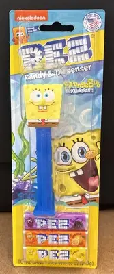 PEZ *SpongeBob SquarePants Smiling On Blue Stem* Candy Dispenser NEW