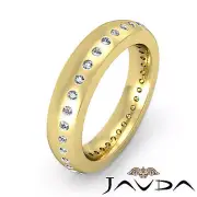 Round Bezel Set Diamond Men Eternity Wedding Band 18k Yellow Gold 5mm 0.5 Ctw