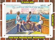 METAL SIGN - New Jersey Postcard - Fishing Off Shore, Atlantic City, N. J.
