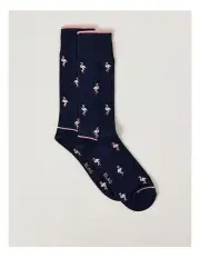 [Blaq] Flamingo Socks in French Navy
