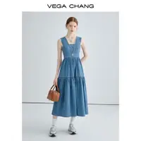 在飛比找ETMall東森購物網優惠-VEGA CHANG牛仔吊帶連衣裙女2023年夏季新款法式復