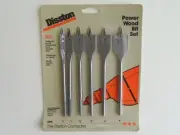 VTG Disston Spade Bit Power Drill 6Pc Set New NOS 1/4 Shank No.5091 High Quality