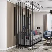 5/8/10pcs Room Divider, Freestanding Wall Privacy Screen Protector, Paravent Partition Separator, Office Decor Column, Metal Slats Separation Column(8pcs,215cm/85in/7.05ft)