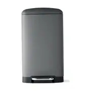 30L Matte Grey Rectangular Pedal Bin