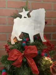 Pug with Star, Dog Tree Topper, Wreath Decor, Holiday