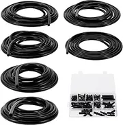 Silicone Vacuum Hose 130 PSI Maximum Pressure Automotive Vacuum Hose Black with Vacuum Connection 1 Set 10 ft 3/4/5/6/8/10 mm ID 2.5 mm Thickness