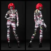 Zombie Mummy Carnival Costume Full Body Suit Cosplay Costume Bodysuits Full Body Catsuit Adults' Women's One Piece Scary Costume Party Halloween Masquerade Mar