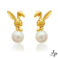 在飛比找momo購物網優惠-【Jpqueen】韓系流行金色兔子珍珠耳環(金色)
