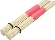 FRCOLOR 2pcs Bamboo Drumsticks Set Durable Wooden Drumsticks Brushes for Percussion Instruments Lightweight Comfortable for Youth Bands and Jazz Music Red