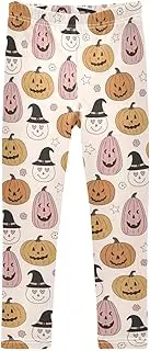 [Caihoyu] Girls' Athletic Leggings Soft Comfortable Leggings for Kids Elastic Waist Kid Legging Tight 4-10T