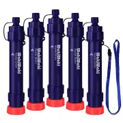 Personal Water Filter Straw for Travel,Backpacking,Emergency Preparedness,5pack