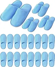 Twistover 12 Pairs Kids Disposable Slippers for Guests Closed Toe Non Slip Spa Slippers Bulk Soft House Slippers Winter Warm Flip Flops for Boys Girls Travel Hotel Party Indoor Outdoor