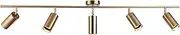 BOKT 5-Light LED Track Lighting Fixtures Ceiling Gold Modern 5 Way Spotlight Fixture Indoor Spot Lighting Mid Century Vintage Linear Kitchen Track Lighting Kit Brushed Brass Picture Light