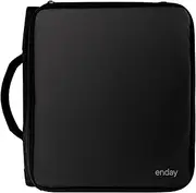 3 Ring Zipper Binder, 2 Inch Binder with Zipper, 880 Sheet Capacity 5 Pockets Expanding File Folder, Zip Binder with Durable Handle, Multiple Pockets School Binder Organizer, Black - by Enday
