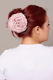 Pink Rosette Claw Clip