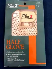 NEW Plus 1 Tour Quality Half Golf Glove Crocheted Cotton Ladie's Left Medium