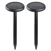2x Solar Outdoor/Backyard Snake/Mouse/Rat Wireless Repeller Stake 36x11cm Black