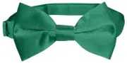 Vesuvio Napoli Boys BOWTIE Solid EMERALD GREEN Color Youth Bow Tie