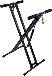 Oimzzr Electric Piano Keyboard Stand Hydraulic X-Frame Gas Spring X Keyboard Stand for Electronic Keyboards Digital Pianos Synthesizers Adjustable X-Shaped Double-Braced Design Hydraulic X Stand for