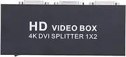 2 Ports DVI Splitter, 4K 30Hz Resolution Support 1 in 2 Out DVI Switch Splitter with EDID DVI, 10m Distance, USB C Power Port, Plug and Play, for PC Laptop DVR Projector HDTV