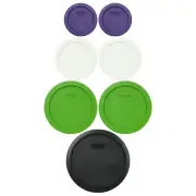 Pyrex 7 Lid Peacock Inspired Color Scheme Bundle for Pyrex Glass Bowls