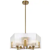 Pelion Pendant 5 Lights Brass Provincial Modern Clear Glass Ceiling Telbix Lighting