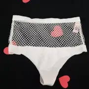 Victoria's Secret Sexy Fish Net White High-Waist THONG ESMALL NWT