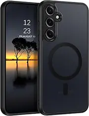 [GaoBao] Strong Magnetic for Samsung Galaxy A55 Case, [Compatible with MagSafe] [Military-Grade Drop Tested] Shockproof Protective Slim Matte Back Phone Case Cover for Samsung Galaxy A55 5G 6.6'', Black