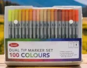 100pc Jasart Dual Nib Tip Colour Marker Art/Craft Drawing/Sketch Supplies Set