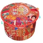 New Patchwork Pouf Cover Any Room Ottoman FootStool Decorative Boho Bean Bag
