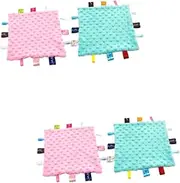 RORPOIR 2sets Infant Appeasing Towel Bright Crib Burp Cloths Soft Cotton 2pcs*2 Random Color