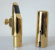 Gold Plated Alto Saxophone Mouthpiece +Ligature/Cap, #6