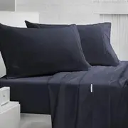 Gainsborough 400TC Pima Cotton Sateen Sheet Set Navy Blue Queen