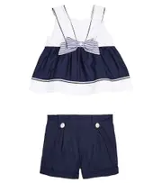 [Patachou] Patachou Baby cotton top and shorts set M 12 blue