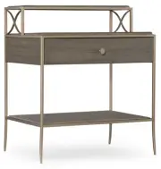 Hooker Furniture 5990-90116-DKW Elixir 25"W Metal and Rubberwood - Soft Gray /