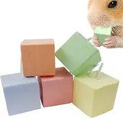 Guinea Chew Toys for Teeth | Square Chinchilla Toys | Blocks Rabbit Chew Toys Stone, Teeth Grinding for Small Animals Shwing