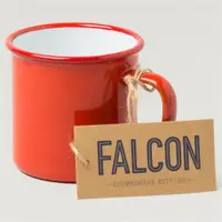 在飛比找ETMall東森購物網優惠-【Falcon】獵鷹琺瑯 琺瑯馬克杯 水杯 350ml 紅白