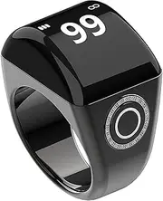 YUENTOEN Smart Ring Counter, Tasbih Counter Smart Ring, Digital Electronic Smart Tally Counter, APP Support, Prayer Reminders, Easy Count (Black, 18mm)