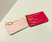 Michael Kors Jet Set Travel Small Top Zip Coin Pouch Card Ring Keychain Wallet
