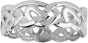[Claddagh Gold] (7) - Women's 14k White Gold Celtic Wedding Band Trinity Knot Eternity Ring