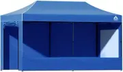 3X6M Gazebo, Pop up Camping Tent Marquee Folding Blue Gazebos Garden Outdoor Wed