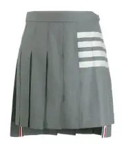 Thom Browne 4-Bar Striped Pleated Mini Skirt IT40,IT44,IT42,IT38,IT36 medium gray