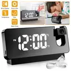 LED Digital Projection Alarm Clock Snooze Dimmer Ceiling Projector Mirror Clock