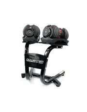 Powertrain 48kg Adjustable Dumbbells Set with Stand Home Gym Red