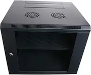 HCC 9RU 19 Inch 550mm Deep Wall Mount Cabinet Server Rack with Rear Swing Frame Data Network Comms 9U 19”, Black (RW-9R-550)