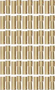 Respicefinem 30 Sets Power Connectors High Current Gold Plated Brass Plug and Socket Set Ideal for Various High Current Applications with Round and Square Jacks Non Slip Design