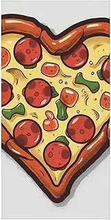 Microfiber Beach Towel Soft Absorbent Oversized Bath Towels Quick Dry Swim Towels for Women Men Pool Camping Travel Picnic Sports 63x31.5 Inch I Love Pizza Heart, 160x80cm, Style-30
