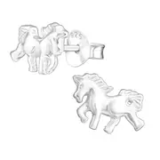 Silver Unicorn Stud Earrings